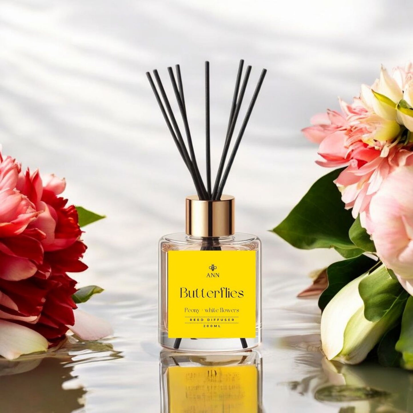Peony-Butterflies-reed diffuser 200ML REFILL